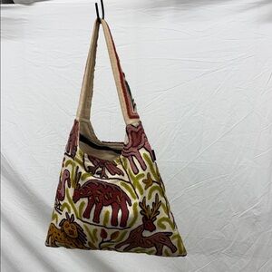 Colorful Embroidered Shoulder Bag